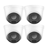 4 pièces Caméra de sécurité IP PoE Full HD 3MP, communication bidirectionnelle